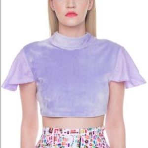 Melonhopper Flutter Sleeve Crop Top